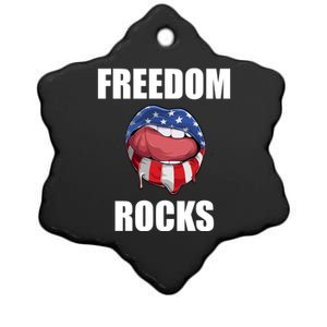 Freedom Rocks 4th Of July Cute Gift Ceramic Star Ornament