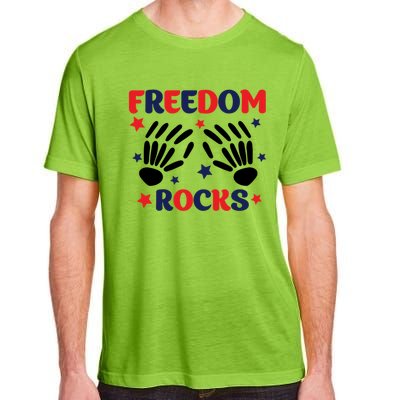 Freedom Rocks 4th Of Fathers Day Funny 4th Of July Great Gift Adult ChromaSoft Performance T-Shirt