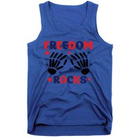 Freedom Rocks 4th Of Fathers Day Funny 4th Of July Great Gift Tank Top