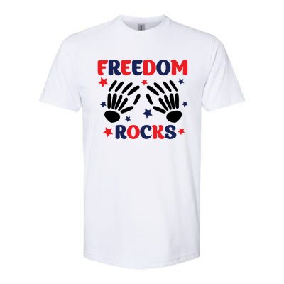 Freedom Rocks 4th Of Fathers Day Funny 4th Of July Great Gift Softstyle® CVC T-Shirt