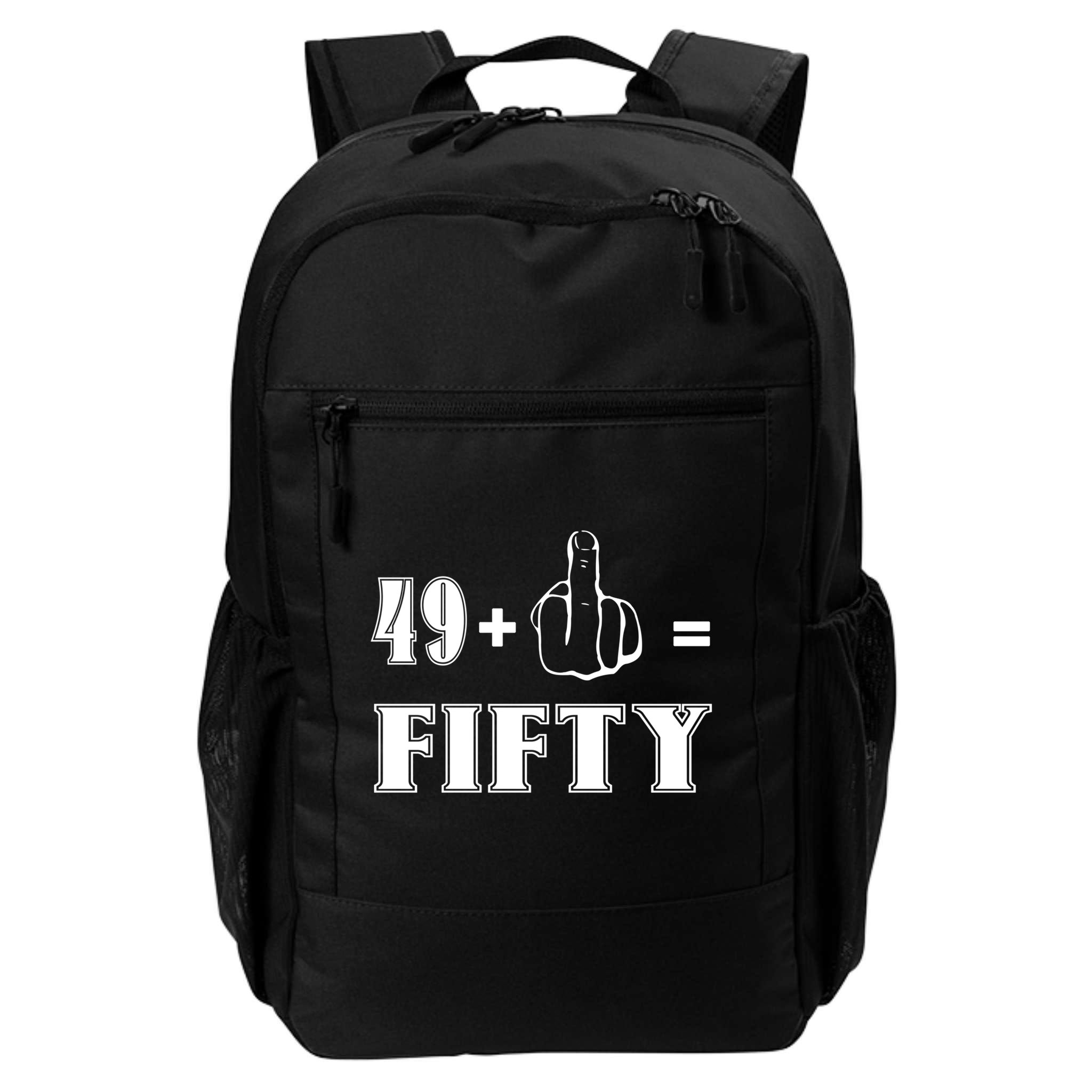 Funny Rude 50th Birthday Gift 49 Plus 1 Finger Equals 50 Funny Gift Backpack
