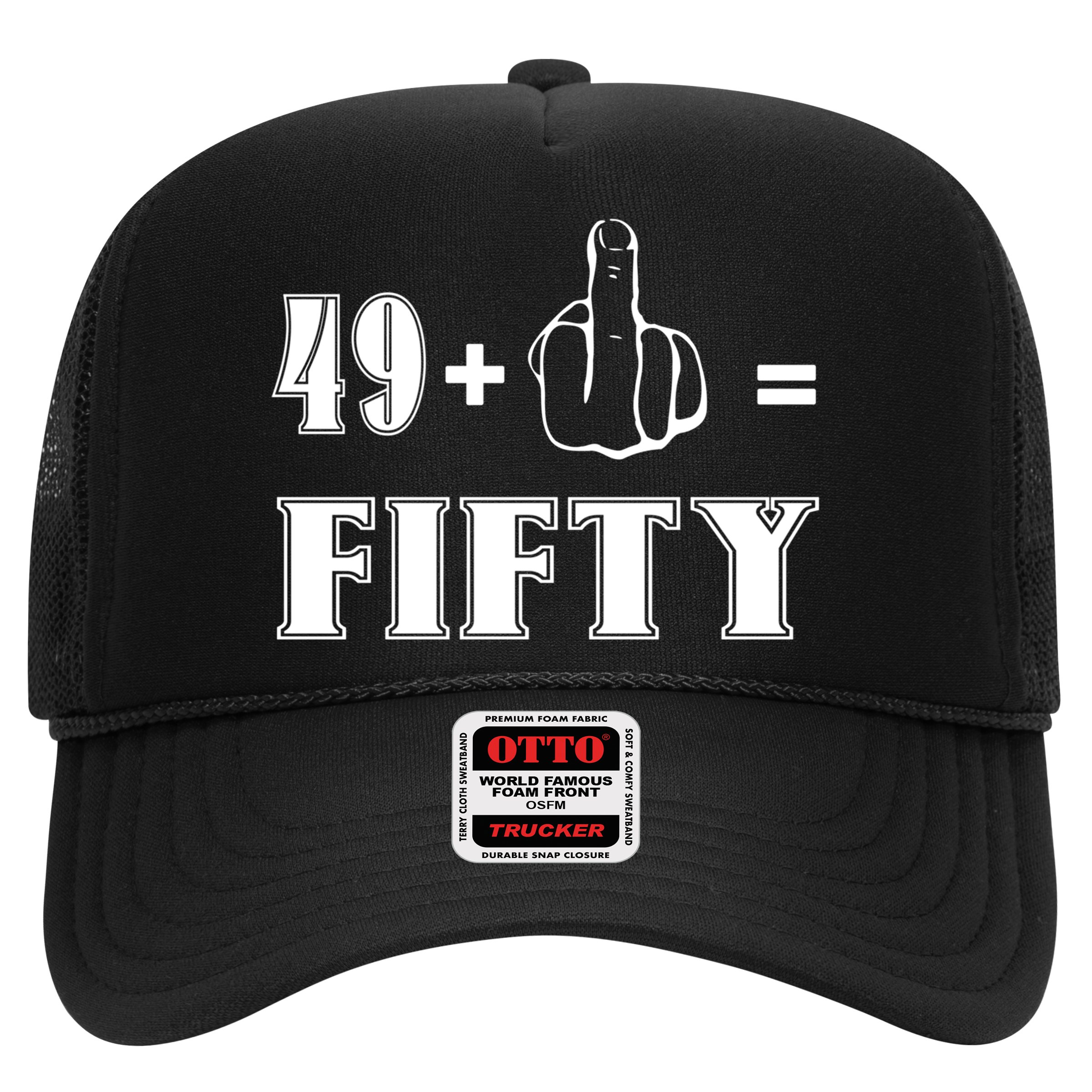 Funny Rude 50th Birthday Gift 49 Plus 1 Finger Equals 50 Funny Gift Hat