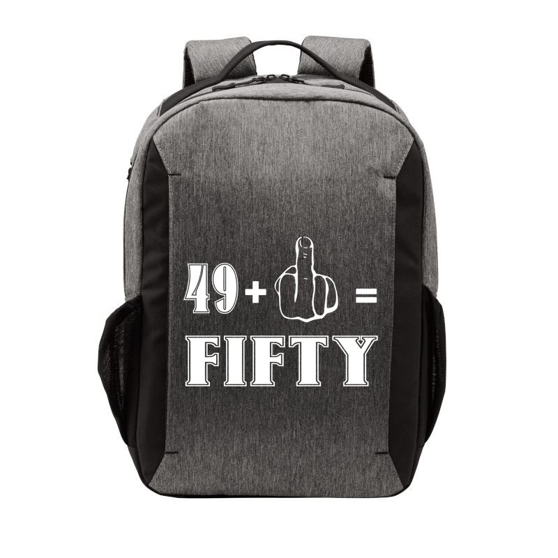 Funny Rude 50th Birthday Gift 49 Plus 1 Finger Equals 50 Funny Gift Vector Backpack