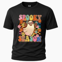 Funny Retro 60s Halloween Spooky Season Hippie Ghost Cooling Performance Crew T-Shirt