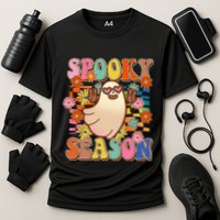Funny Retro 60s Halloween Spooky Season Hippie Ghost Cooling Performance Crew T-Shirt