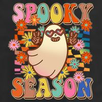 Funny Retro 60s Halloween Spooky Season Hippie Ghost 11oz C Handle Ceramic Mug