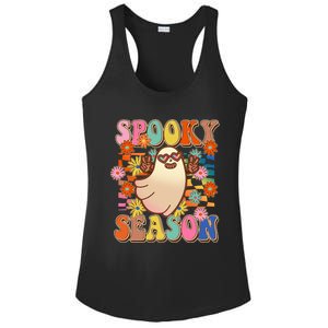 Funny Retro 60s Halloween Spooky Season Hippie Ghost Ladies PosiCharge Competitor Racerback Tank