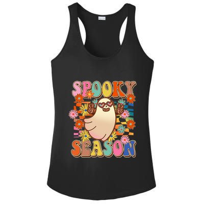 Funny Retro 60s Halloween Spooky Season Hippie Ghost Ladies PosiCharge Competitor Racerback Tank