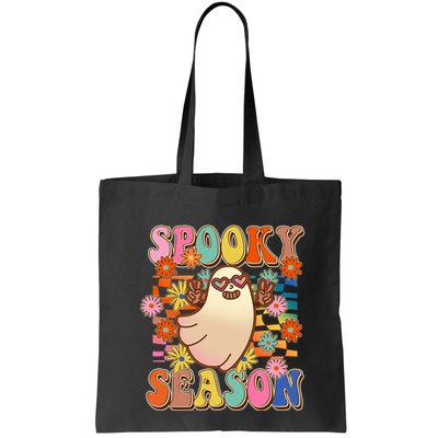 Funny Retro 60s Halloween Spooky Season Hippie Ghost Bag
