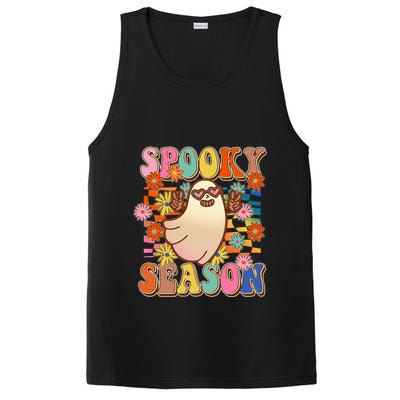 Funny Retro 60s Halloween Spooky Season Hippie Ghost PosiCharge Competitor Tank