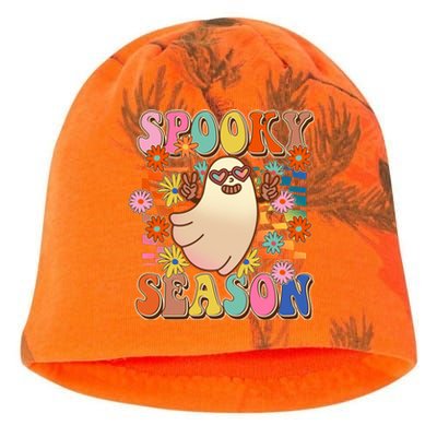 Funny Retro 60s Halloween Spooky Season Hippie Ghost Kati - Camo Knit Beanie