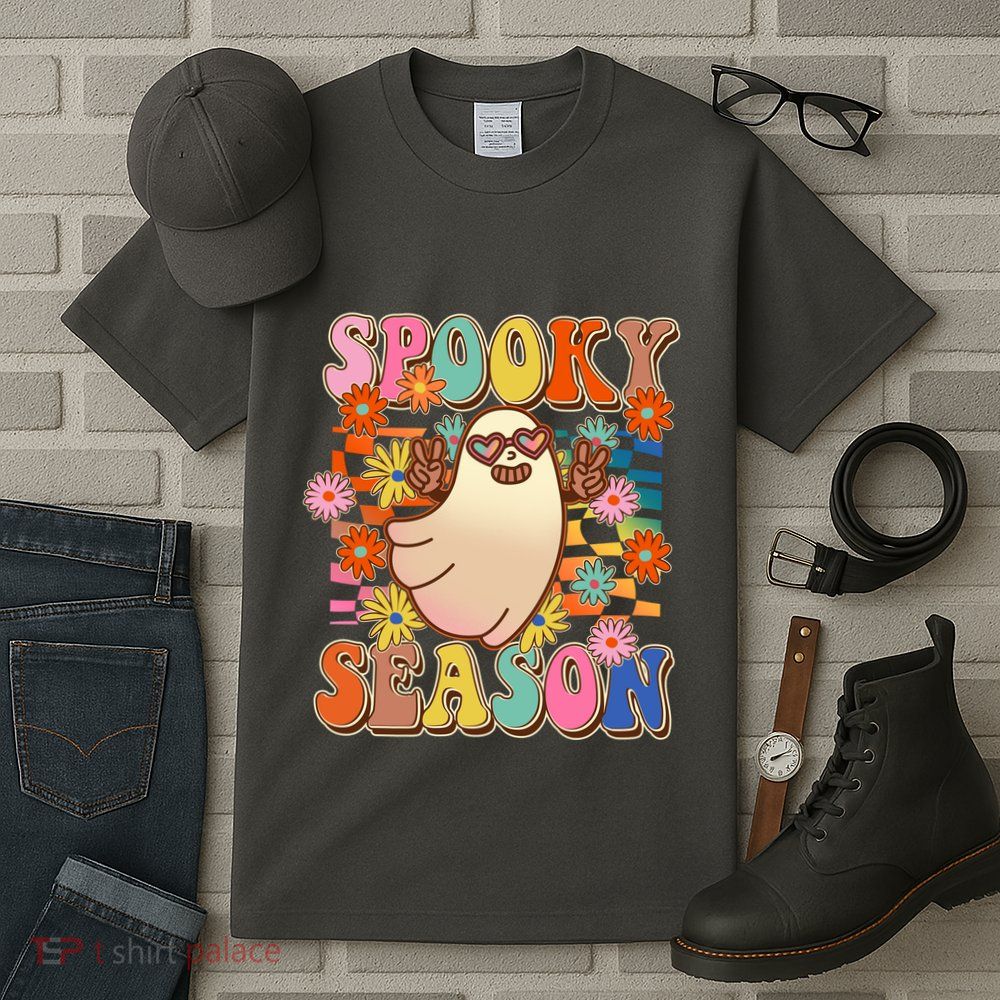 Funny Retro 60s Halloween Spooky Season Hippie Ghost Tall T-Shirt
