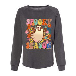 Funny Retro 60s Halloween Spooky Season Hippie Ghost Womens California Wash Sweatshirt