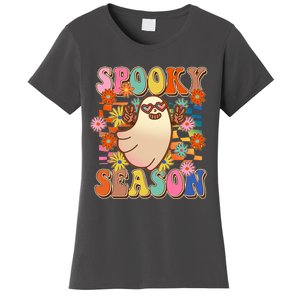 Funny Retro 60s Halloween Spooky Season Hippie Ghost Women's T-Shirt