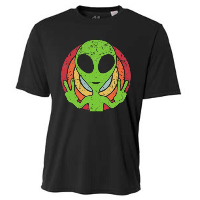 Funny Retro 80S Style Vintage Ufo Lover Alien Space Cooling Performance Crew T-Shirt