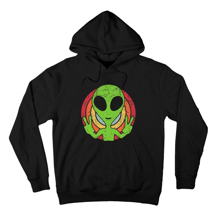 Funny Retro 80S Style Vintage Ufo Lover Alien Space Hoodie