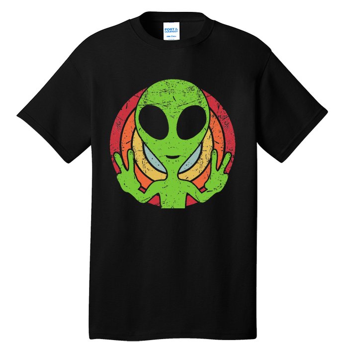 Funny Retro 80S Style Vintage Ufo Lover Alien Space Tall T-Shirt