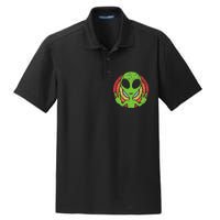 Funny Retro 80S Style Vintage Ufo Lover Alien Space Dry Zone Grid Polo