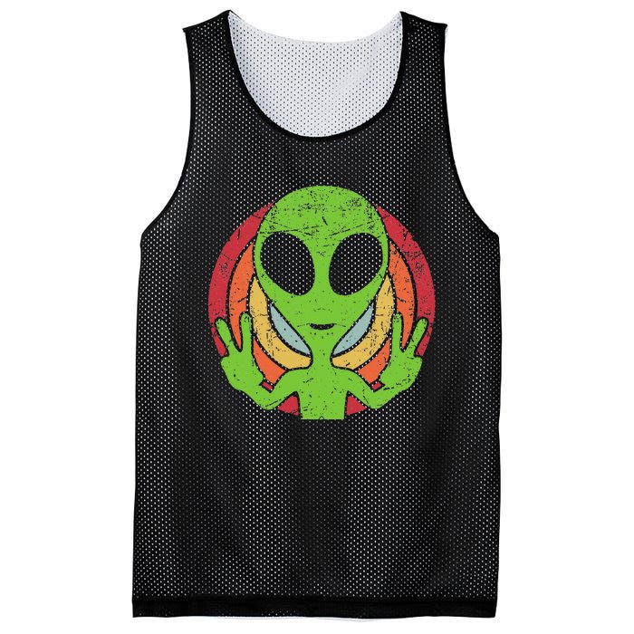 Funny Retro 80S Style Vintage Ufo Lover Alien Space Mesh Reversible Basketball Jersey Tank