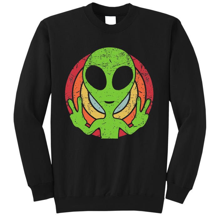 Funny Retro 80S Style Vintage Ufo Lover Alien Space Tall Sweatshirt