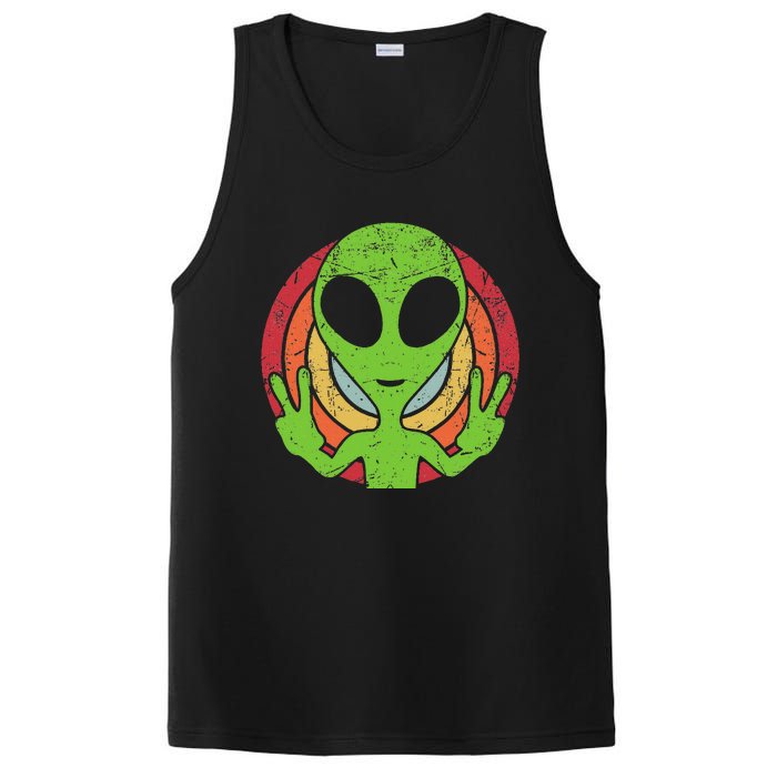 Funny Retro 80S Style Vintage Ufo Lover Alien Space PosiCharge Competitor Tank