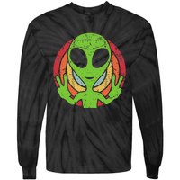 Funny Retro 80S Style Vintage Ufo Lover Alien Space Tie-Dye Long Sleeve Shirt