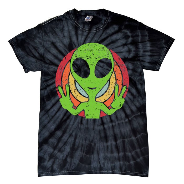 Funny Retro 80S Style Vintage Ufo Lover Alien Space Tie-Dye T-Shirt