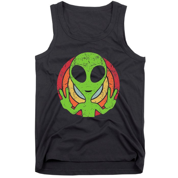 Funny Retro 80S Style Vintage Ufo Lover Alien Space Tank Top