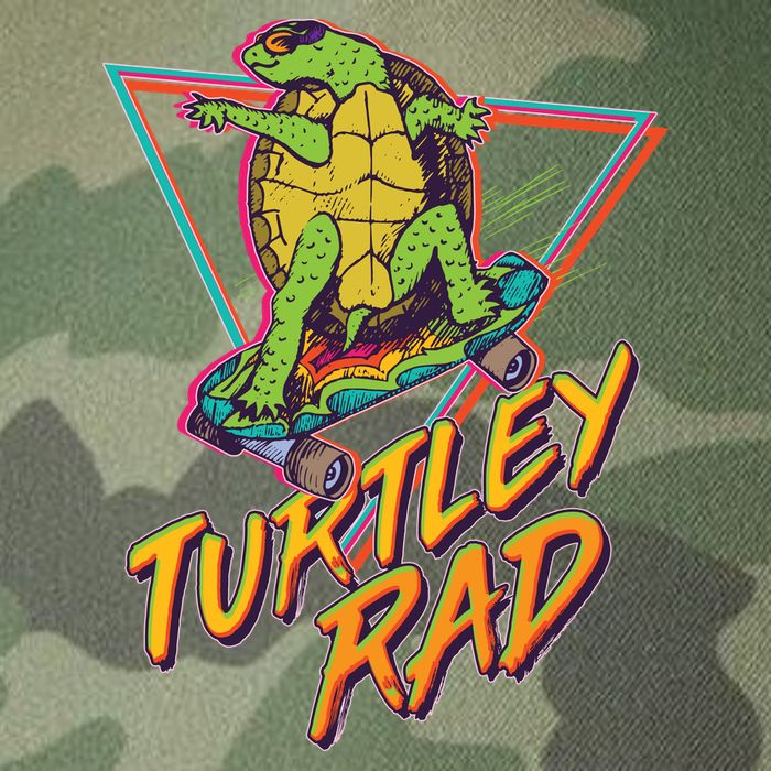 Funny Retro 80's Turtley Rad Skateboarding Turtle Legacy Tie Dye Trucker Hat