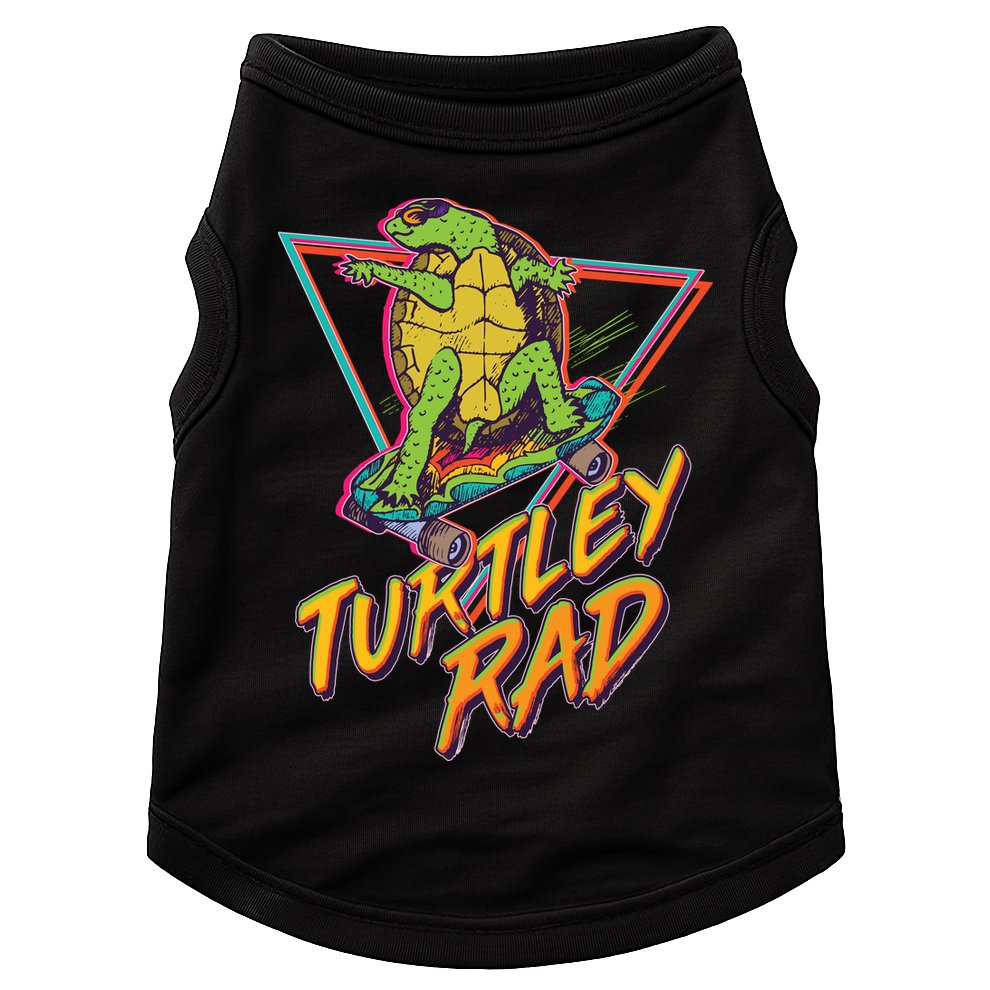 Funny Retro 80's Turtley Rad Skateboarding Turtle Doggie Tank