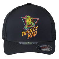 Funny Retro 80's Turtley Rad Skateboarding Turtle Flexfit Unipanel Trucker Cap