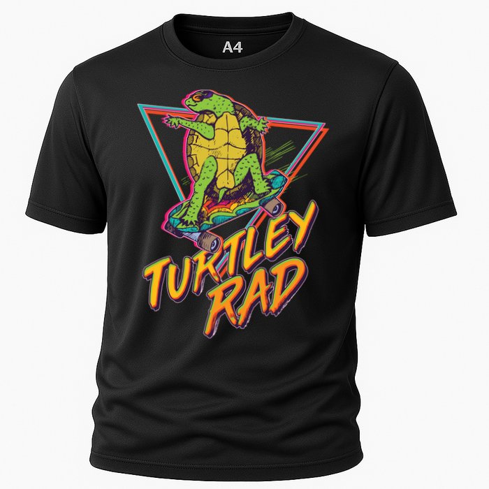 Funny Retro 80's Turtley Rad Skateboarding Turtle Performance Shirt