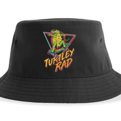 Funny Retro 80's Turtley Rad Skateboarding Turtle Sustainable Bucket Hat