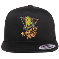 Funny Retro 80's Turtley Rad Skateboarding Turtle Flatbill Hat