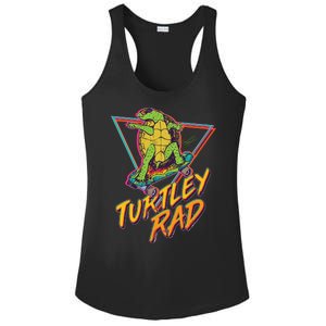 Funny Retro 80's Turtley Rad Skateboarding Turtle Ladies PosiCharge Competitor Racerback Tank