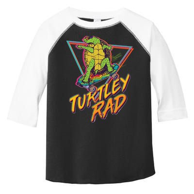 Funny Retro 80's Turtley Rad Skateboarding Turtle Toddler Fine Jersey T-Shirt