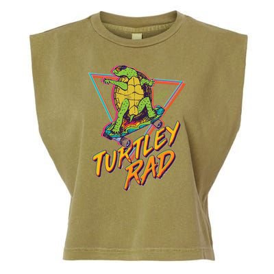 Funny Retro 80's Turtley Rad Skateboarding Turtle Garment-Dyed Women's Muscle Tee