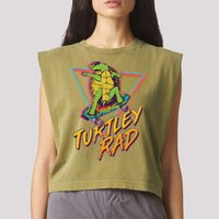 Funny Retro 80's Turtley Rad Skateboarding Turtle Garment-Dyed Women's Muscle Tee