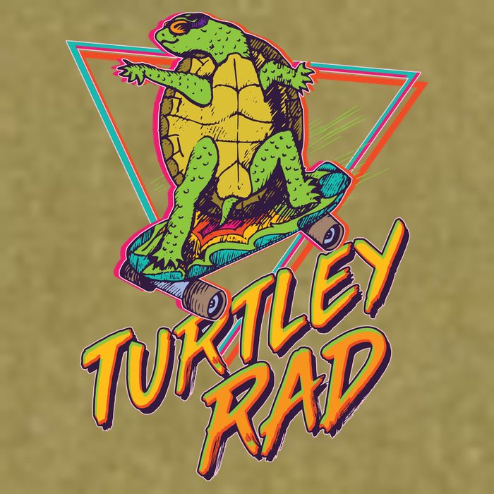 Funny Retro 80's Turtley Rad Skateboarding Turtle Garment-Dyed Women's Muscle Tee