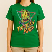 Funny Retro 80's Turtley Rad Skateboarding Turtle T-Shirt