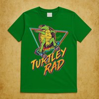Funny Retro 80's Turtley Rad Skateboarding Turtle T-Shirt