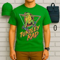 Funny Retro 80's Turtley Rad Skateboarding Turtle T-Shirt