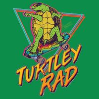 Funny Retro 80's Turtley Rad Skateboarding Turtle T-Shirt