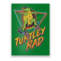 Funny Retro 80's Turtley Rad Skateboarding Turtle Poster
