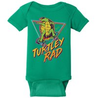 Funny Retro 80's Turtley Rad Skateboarding Turtle Baby Bodysuit
