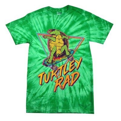 Funny Retro 80's Turtley Rad Skateboarding Turtle Tie-Dye T-Shirt
