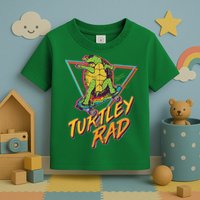 Funny Retro 80's Turtley Rad Skateboarding Turtle Toddler T-Shirt