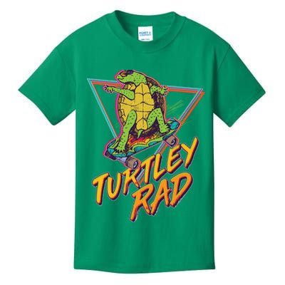 Funny Retro 80's Turtley Rad Skateboarding Turtle Kids T-Shirt