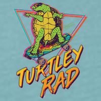 Funny Retro 80's Turtley Rad Skateboarding Turtle Sueded Cloud Jersey T-Shirt