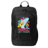Funny Retro 80s Shark Attack City Backpack